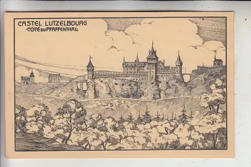 L 1000 LUXEMBURG Stadt, Cote du Grund, Castel Lutzelbourg, Künstler-Karte