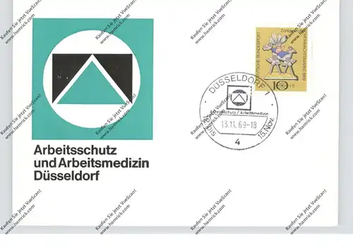 4000 DÜSSELDORF - EREIGNIS, Messe Arbeitsschutz und Arbeitsmedizin, 1969, Sonderpostkarte