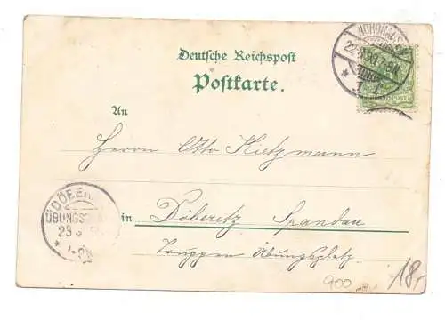 0-5500 NORDHAUSEN, Lithograhie 1898, Gruss aus Alt-Nordhausen, Eckknick