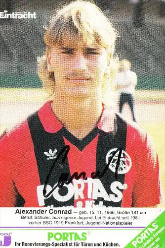 SPORT - FUSSBALL - EINTRACHT FRANKFURT - ALEXANDER CONRAD, Autogramm