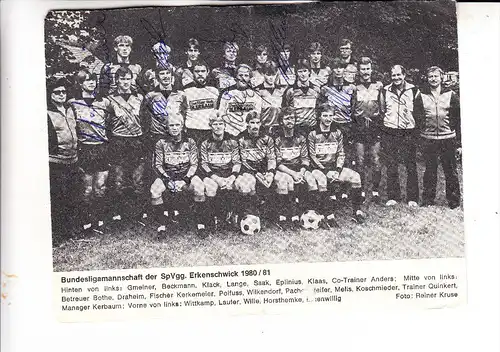SPORT - FUSSBALL - SpVgg. ERKENSCHWICK - Mannschaft 1980/81, Autogramme, Klapp-Karte