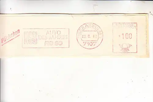 8070 INGOLSTADT, Maschinenstempel RO80 Auto des Jahres, 1968