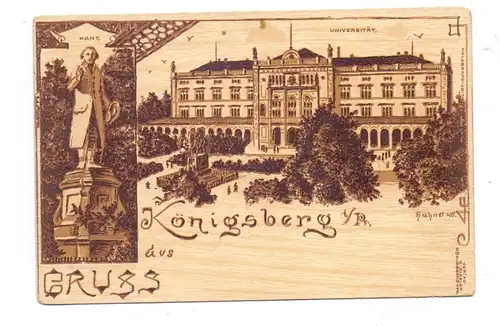 OSTPREUSSEN - KÖNIGSBERG / KALININGRAD, Universität, Kantdenkmal, Holzimitat, ca. 1905