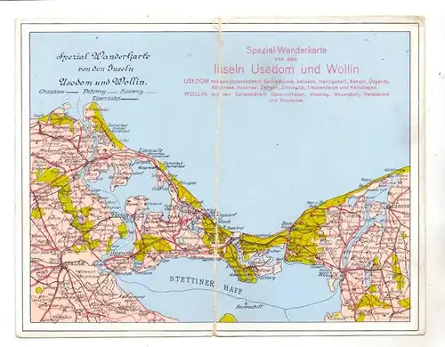 POMMERN - WOLIN / WOLLIN  & USEDOM, Klapp-Karte Stettiner Haff