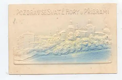 BÖHMEN & MÄHREN - PRIBRAM / FREIBERG, Relief-Karte 1905