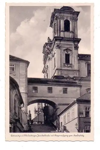 BÖHMEN & MÄHREN - LEITMERITZ / LITOMERICE, Jesuitenkirche, Stiegenaufgang zum Marktplatz