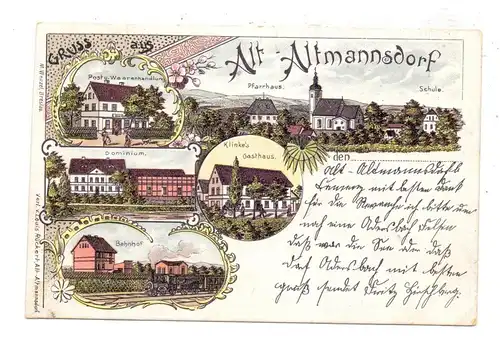NIEDERSCHLESIEN - ALT-ALTMANNSDORF / STARCZOW, Dorfansicht, Bahnhof, Klinke's Gasthaus, Dominium, Post&Warenhandlung