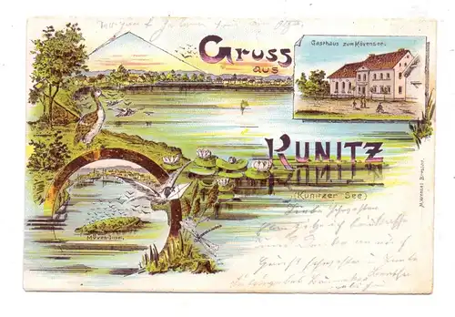 NIEDERSCHLESIEN - KUNITZ / KUNICE (Liegnitz), Lithographie, Gasthaus zum Mövensee