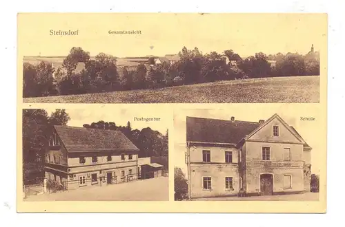 NIEDER-SCHLESIEN - STEINSDORF / OSETNICA, Postagentur, Schule, Gesamtansicht, 1933