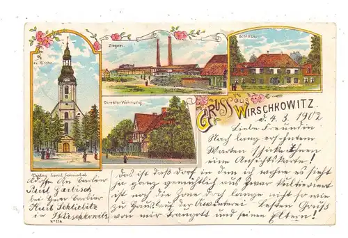 NIEDER-SCHLESIEN - KRASCHNITZ-WISCHKOWITZ / KROSNICE-WIERZCHOWICE, Lithographie 1902, Druckstelle hinterklebt