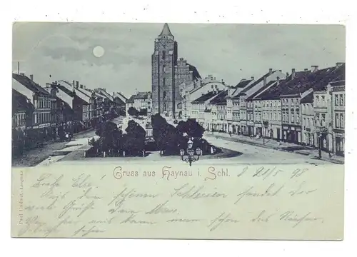 NIEDER-SCHLESIEN - HAYNAU / CHOJNOW, Gruss aus..., 1898, Mondschein-Karte