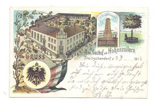 NIEDER-SCHLESIEN - TROITSCHENDORF / TROJCA, Lithographie, Gasthof zum Hohenzollern
