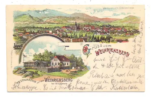 NIEDER-SCHLESIEN - BAD WARMBRUNN-WEIHRICHSBERG / CIEPLICE, Lithographie, Restauration auf dem Weihrichsberg