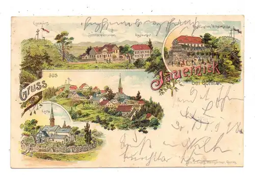 NIEDER-SCHLESIEN - JAUERNICK / JAWORZYNA SLASKA, Lithographie 1899, Restauration Wilhelmshöhe, Sommerwohnungen...