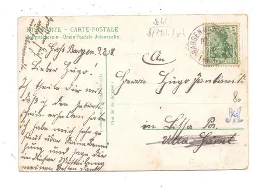 NIEDER-SCHLESIEN - GROSS BARGEN / BARKOWO, Lithographie, Waarenhandlung, Herrenhäuser, Kirchen, Schule..