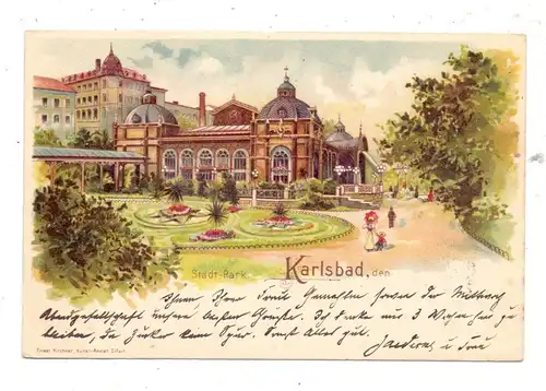 BÖHMEN & MÄHREN - KARLSBAD / KARLOVY VARY, Lithographie 1899