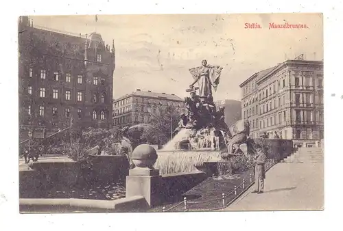 POMMERN - STETTIN / SZCZECIN, Manzelbrunnen, 1907