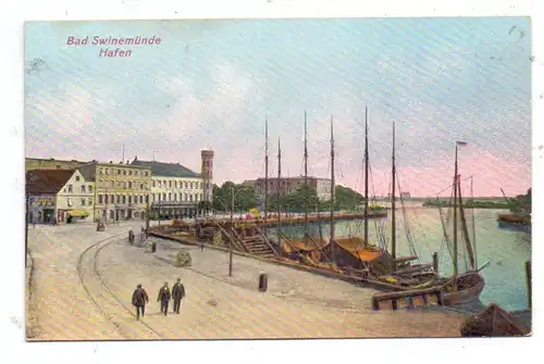 POMMERN - SWINEMÜNDE / SWINOUJSCIE, Hafen, Relief-Karte, geprägt