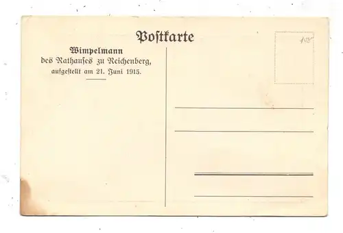 BÖHMEN & MÄHREN - REICHENBERG / LIBEREC, Wimpelmann des Rathauses, Eckfleck