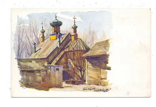UKRAINE - WOLHYNIEN, Wolhynische Städtebilder, Dorfansicht, Russisch Orthodoxe Kirche, Künstler-Karte Ltd. Emil Weiss