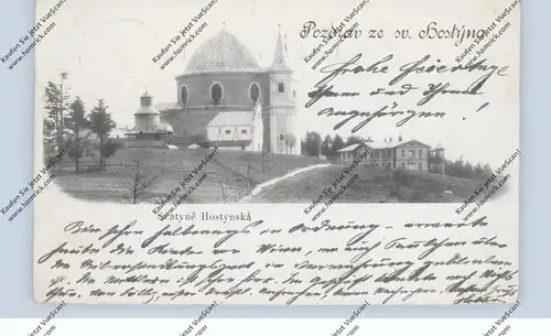 BÖHMEN & MÄHREN - BISTRITZ am Hostein / BYSTRICE pod Hostynem, Wallfahrtskirche, 1902, Brfm. fehlt teilweise