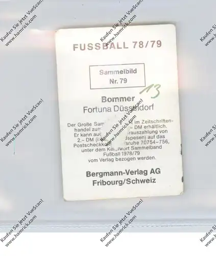FUSSBALL - FORTUNA DÜSSELDORF - RUDI BOMMER, Autogramm