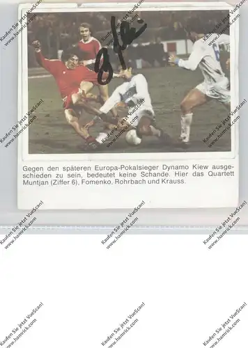 FUSSBALL - EINTRACHT FRANKFURT - THOMAS ROHRBACH, Autogramm auf Zeitungsausschnitt, Spiel gg. Kiew