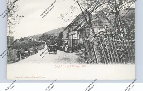 LANDWIRTSCHAFT - Dorfbild i, Thüringer Wald, Ochsenkarren, ca. 1905