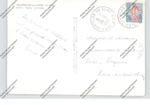 F 21400 CHATILLON SUR SEINE, Eglise St. Vorles, vue airienne, CIM-Macon, 1962