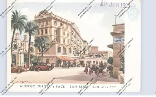 I 18038 SAN REMO, Albergo EUROPA, 1953