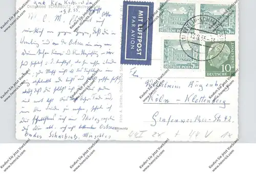 BERLIN - 1955, Michel 44, Plattenfehler 44 I 2x, 44 V 1x, AK von Schmargendorf nach Klettenberg