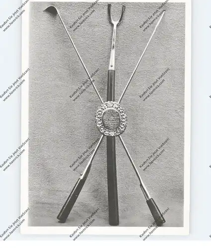 BERGBAU / Mining, Stecheisen, Gabel und Forkel in Silber, Bergbaumuseum Freiberg