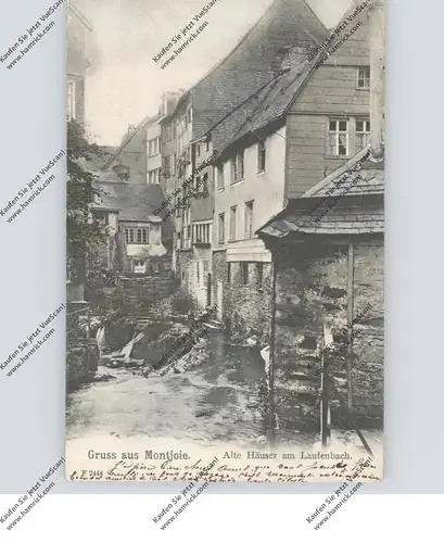 5108 MONSCHAU, Alte Häuser am Laufenbach, 1905