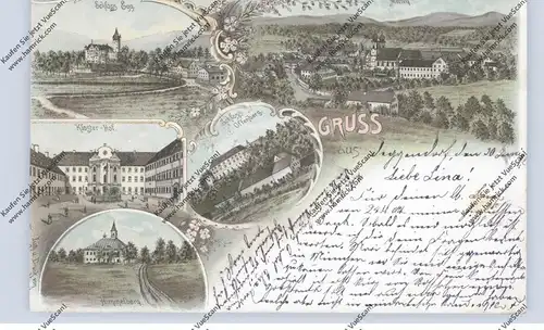 8354 METTEN, Lithographie 1897, Metten, Schloß Egg, Kloster-Hof, Schloß Offenberg, Himmelberg