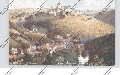 5650 SOLINGEN - BURG, Künstler-Karte Charles Flower, kl. Druckstelle