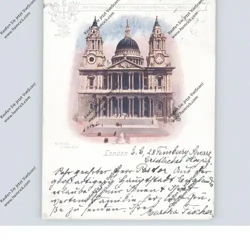 UK - ENGLAND - LONDON, St. Paul's Cathedral, early card, colour