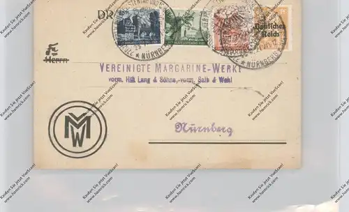 PHILATELISTENTAG 1921 NÜRNBERG, Sonderstempel, 3 Vignetten