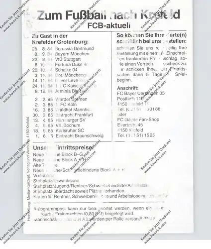 FUSSBALL - BAYER UERDINGEN - LUDGER VAN DE LOO, Autogramm, rücks. Klebereste