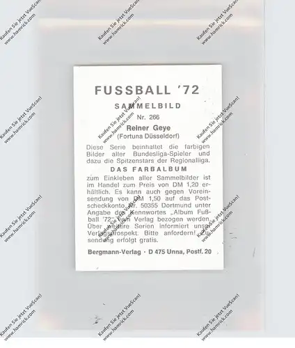 FUSSBALL - FORTUNA DÜSSELDORF, REINER GEYE, Autogramm
