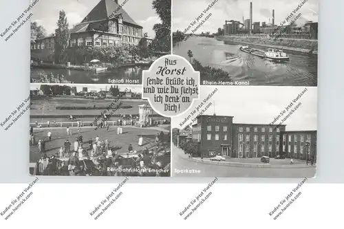 4650 GELSENKIRCHEN - HORST, Rennbahn, Sparkasse, Rhein-Herne-Kanal, Schloß Horst