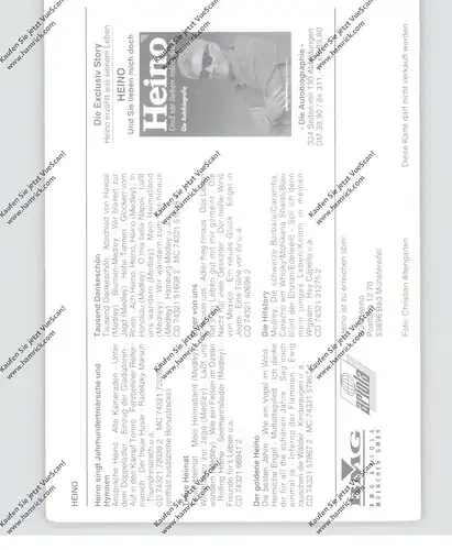 MUSIK - HEINO, Autogramm