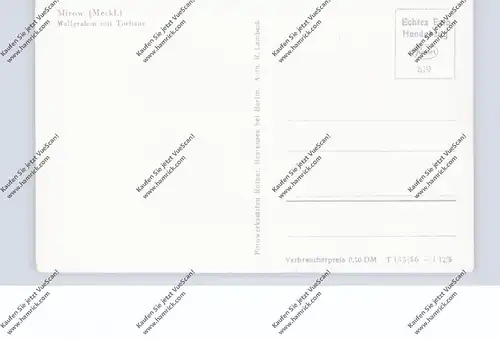 0-2083 MIROW, Wallgraben mit Torhaus, 1956