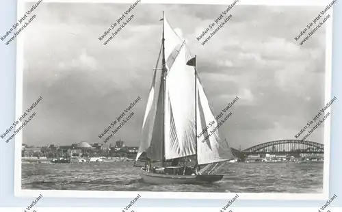 4000 DÜSSELDORF, Blick vom Rhein, Segelschiff mit NS-Beflaggung