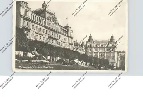 BÖHMEN & MÄHREN - MARIENBAD / MARIANSKE LAZNE, Hotel Weimar / Hotel Stern, Goethe-Denkmal, 1941