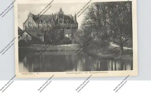 4400 MÜNSTER, Kanonenweiher, Baugewerkschule, 1915