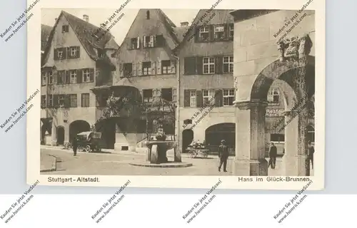 7000 STUTTGART, Altstadt, Hans im Glück - Brunnen, Oldtimer