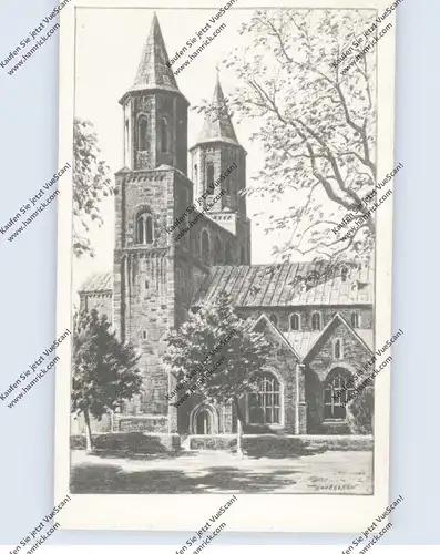 3200 HILDESHEIM, Dom, Turmseite, Künstler-Karte Lindegreen