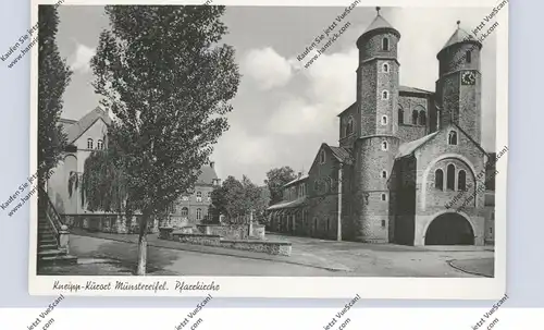 5358 BAD MÜNSTEREIFEL, Pfarrkirche und Umgebung, 1950, rücks. Klebereste