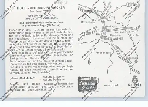 5963 WENDEN - BRÜN, Hotel Restaurant Wacker, Klappkarte