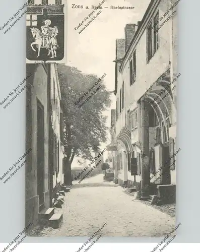 4047 DORMAGEN - ZONS, Rheinstrasse, Stadtwappen